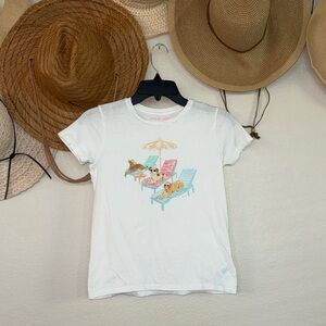 Crewcuts by J. Crew “Summer Dogs” White Graphic T-Shirt, EUC, Size L (10-11) 🐶